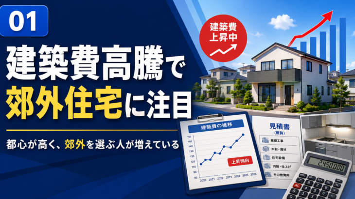 建築費高騰で注目される郊外住宅