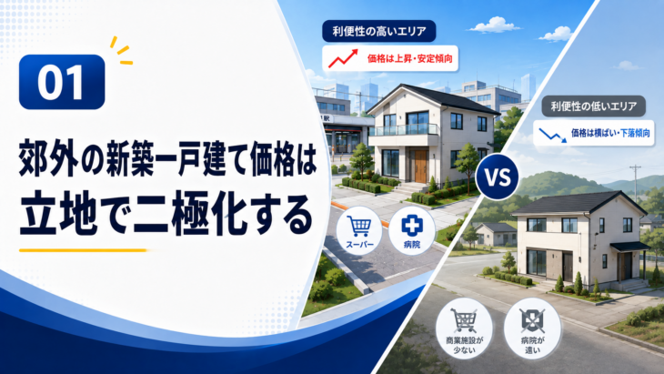 郊外の新築一戸建て価格と立地による二極化