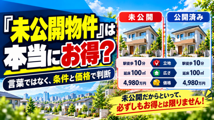 「未公開物件」だからお得とは限らない