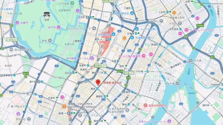 S112-山野楽器 銀座本店前地図