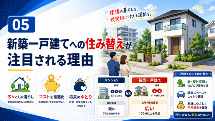 マンションから新築一戸建てへの住み替えと価格差