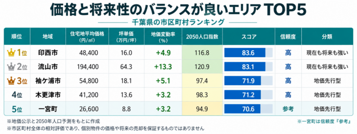 価格と将来性のバランスが良いエリアTOP5