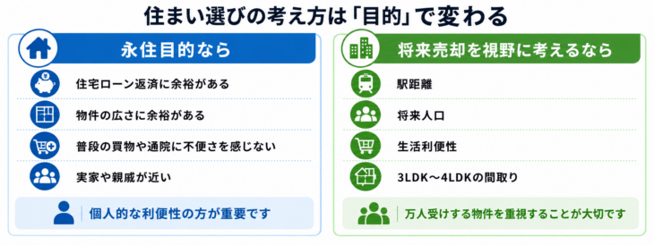 住まい選びの考え方は目的で変わる