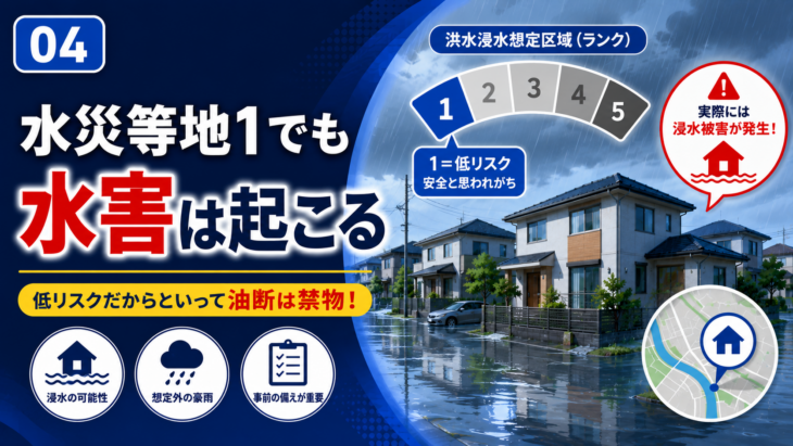 火災保険の水災等地と実際の浸水被害の違い
