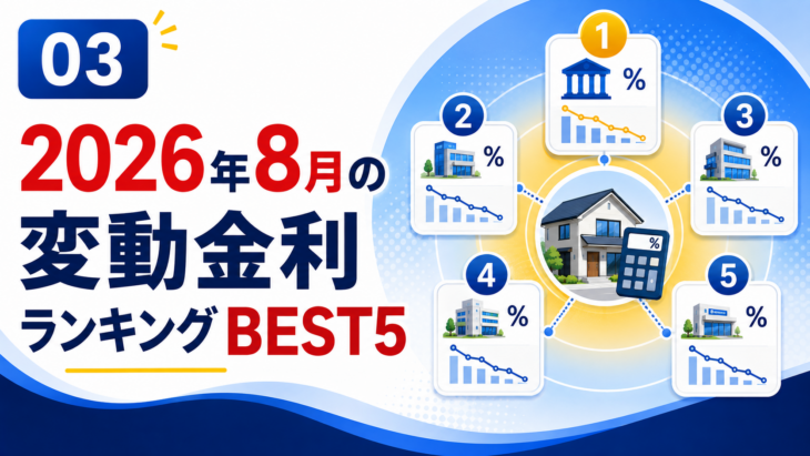 2026年8月の住宅ローン変動金利ランキングBEST5