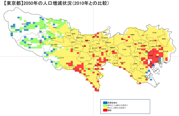 東京都人口分布図