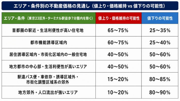 6つのエリア別に将来性を比較