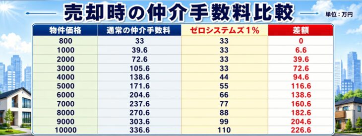 売却02_手数料比較表