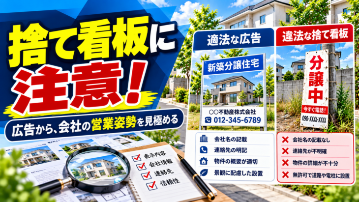 捨て看板・違法広告から不動産会社の営業姿勢を見極める