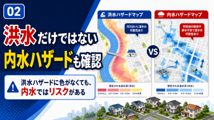 洪水ハザードマップと内水ハザードマップの違い