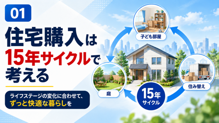 マイホーム購入を15年サイクルで考えるイメージ