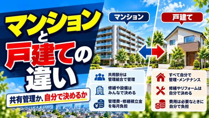 マンションと一戸建て、維持管理の大きな違い