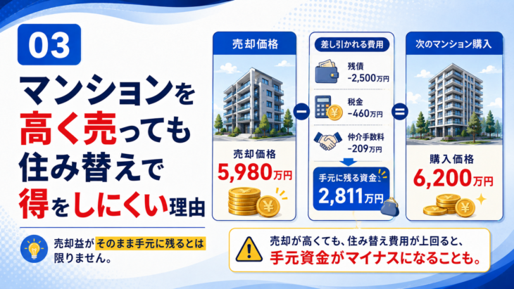 マンションの売却益を住み替えで活かしにくい理由