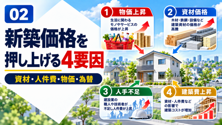 郊外の新築一戸建て価格を押し上げる建築コストの要因