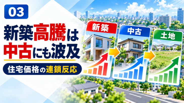 新築一戸建ての価格上昇が中古住宅と土地価格へ波及する