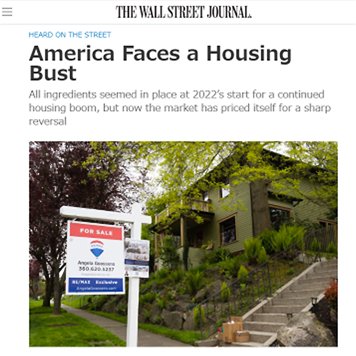 THE WALL STREET JOURNAL. - 米住宅バブル崩壊の足音
