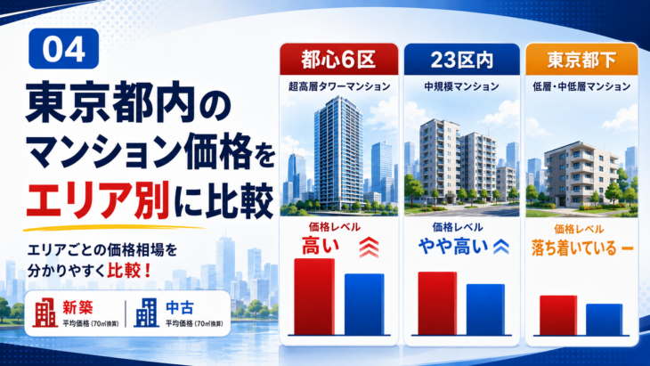 東京都内の新築マンションと中古マンションの価格比較