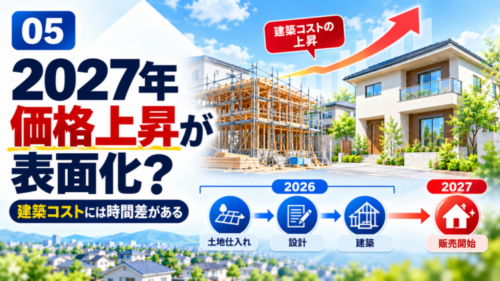 2027年に郊外の新築一戸建て価格上昇が表面化する可能性