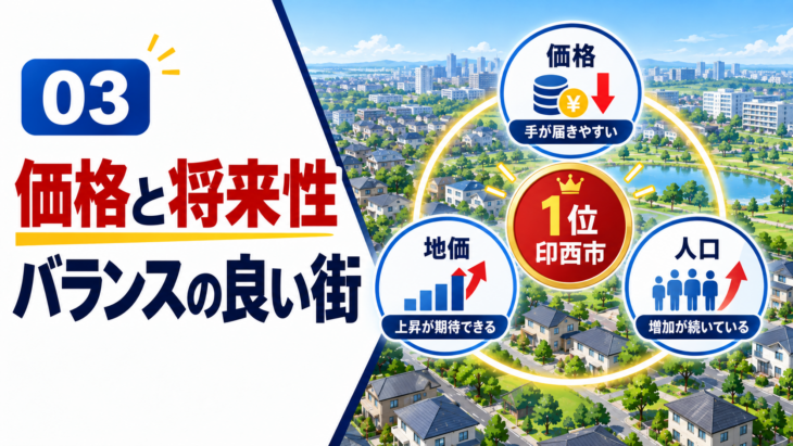 千葉県で価格と将来性のバランスが良い市区町村ランキングのイメージ