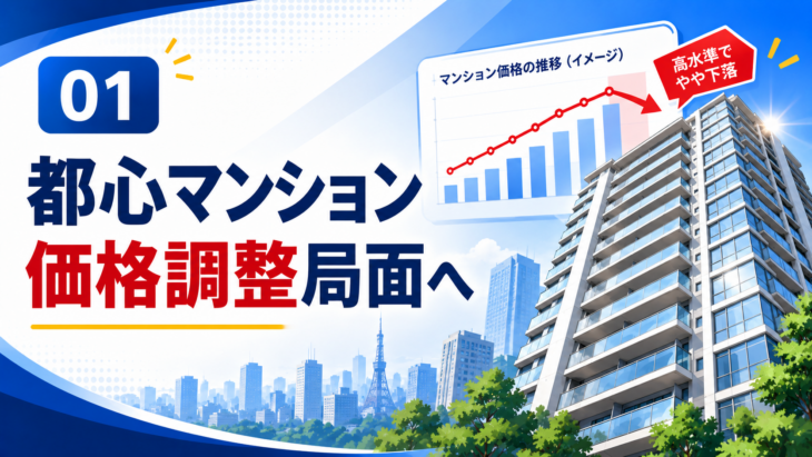 都心マンション価格が調整局面に入る市場イメージ