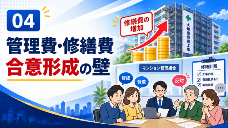 マンションの管理費と修繕積立金の上昇を考えるイメージ