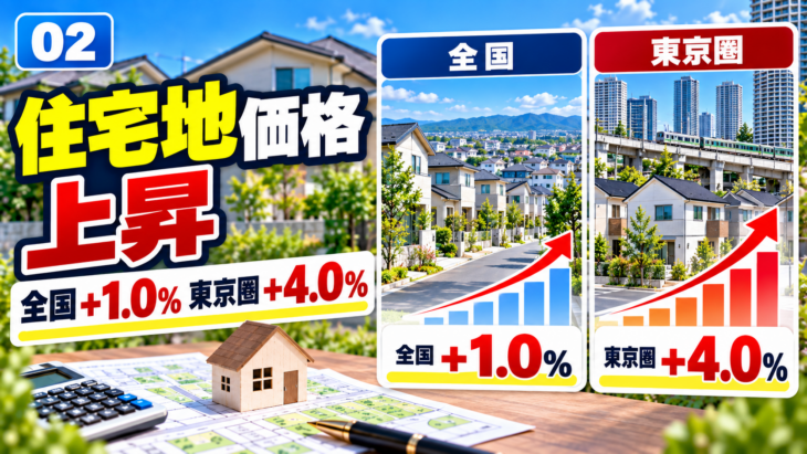 2026年都道府県地価調査の住宅地上昇率