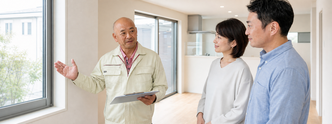 内覧会で住宅診断の専門家が説明