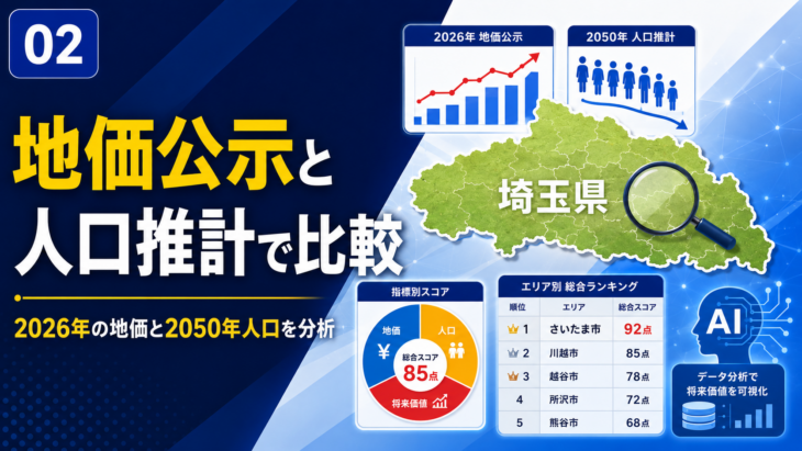 地価公示と2050年人口推計による埼玉県の評価方法