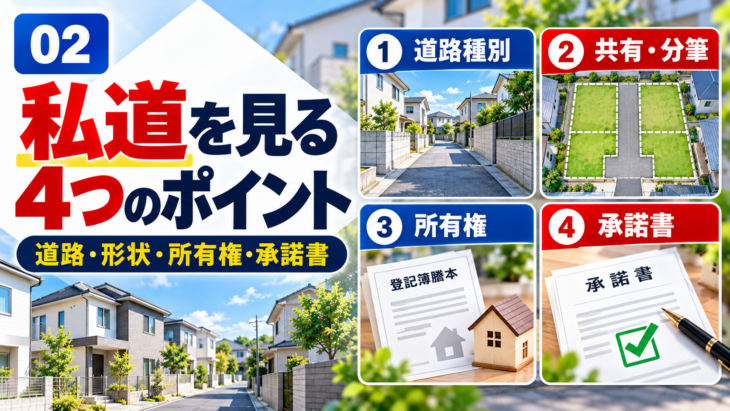 私道の道路種別と所有形態、所有権、通行掘削承諾書を確認するポイント