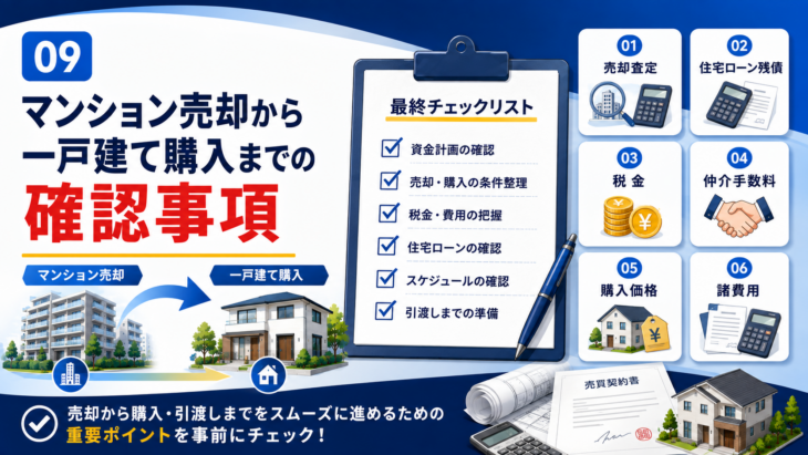 マンション売却から一戸建て購入までの住み替え確認事項
