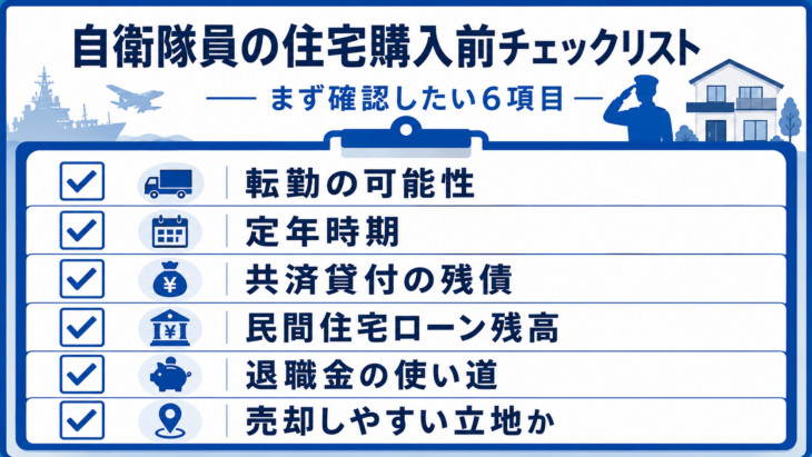 自衛隊員の住宅購入前チェックリスト