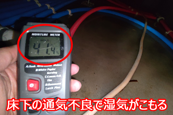 床下湿気/含水率超過