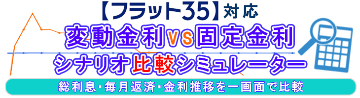 変動金利VS固定金利 比較シミュレータ