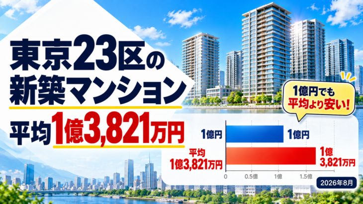 東京23区の新築マンションは平均1億3,821万円